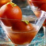 Delicious gulab jamun soaked in syrup.